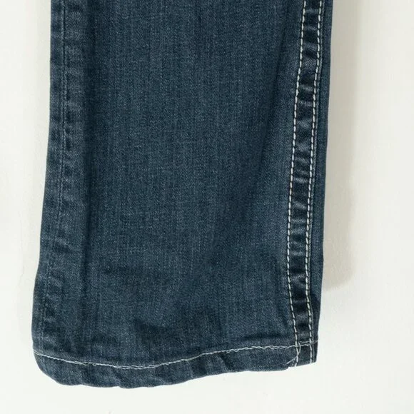 Miss Me Jeweled Boot Jeans y2k Bedazzled Iron Cross Embroidered Flare Denim - Picture 10 of 11